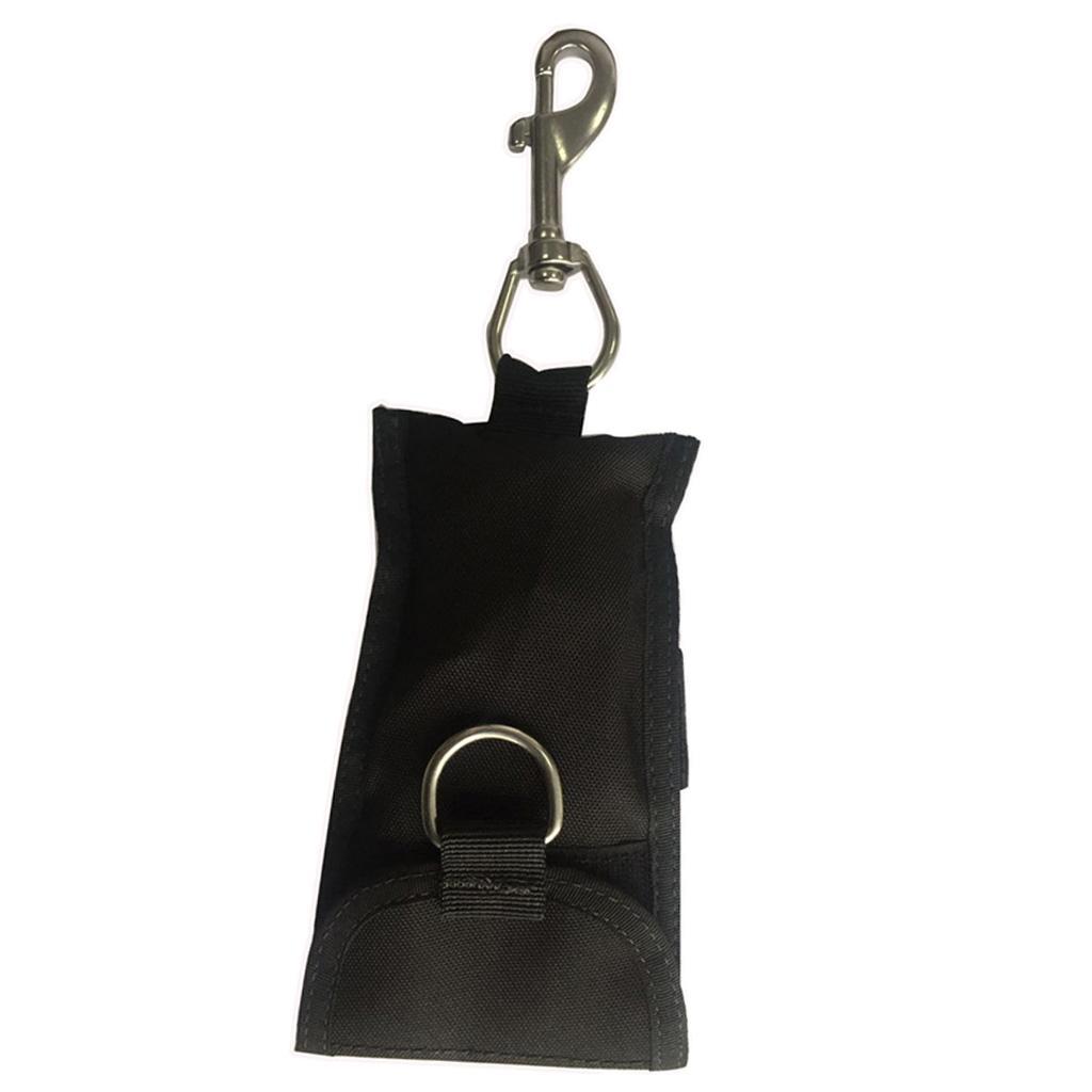 Scuba Diving Single Hook Webbing Clip & Storage Bag Black