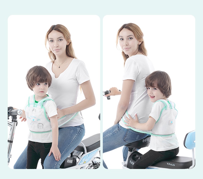 Đai Xe Máy Phản Quang Dạng Lưới Thoáng Khí Cho Bé
