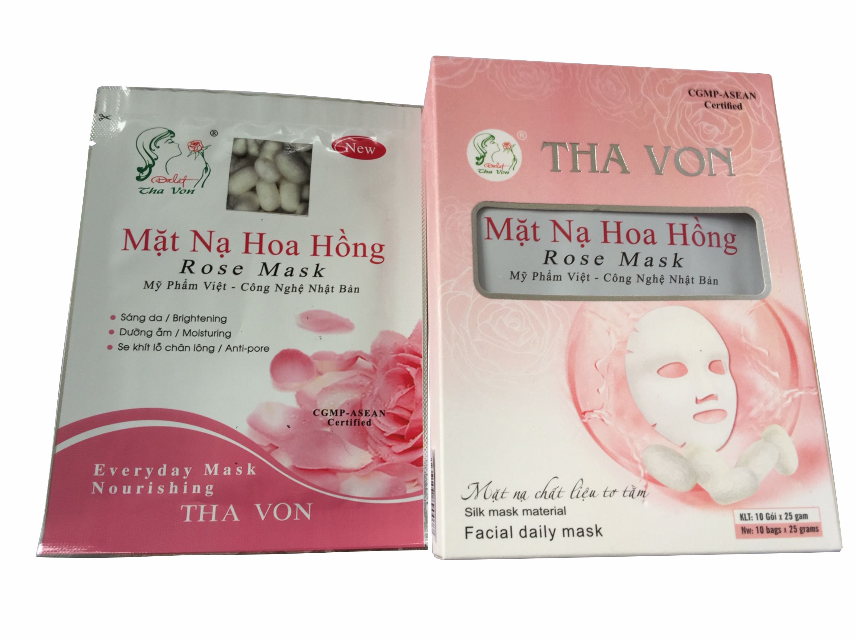 Mặt Nạ Hoa Hồng hộp 5 gói chất liệu lụa