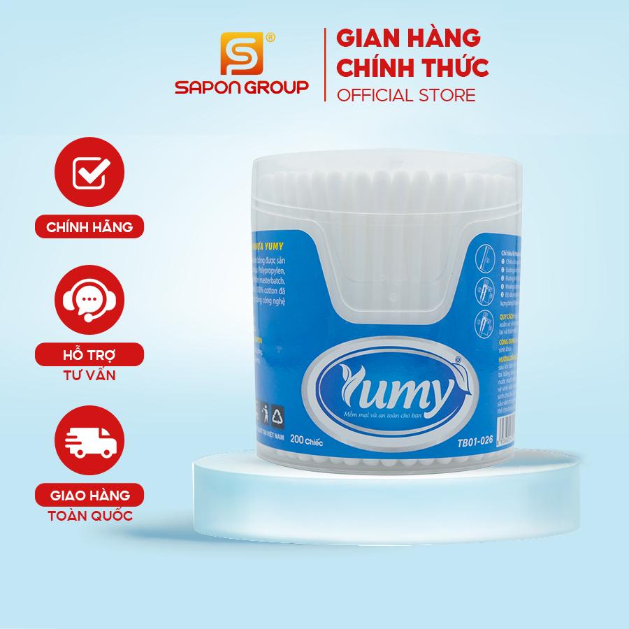 [Lố 12 hộp] Tăm bông vệ sinh người lớn YUMY thân nhựa [TB01-026] hộp 200 que