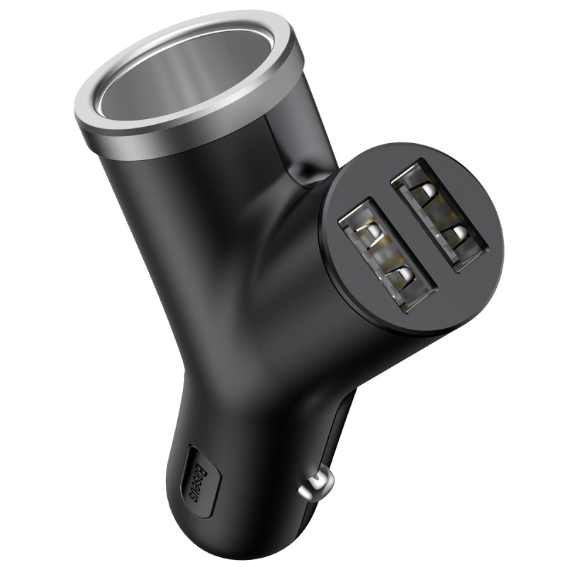 Tẩu sạc trên ô tô Baseus Y Type Car charger BSC-C16N _  Hàng chính hãng