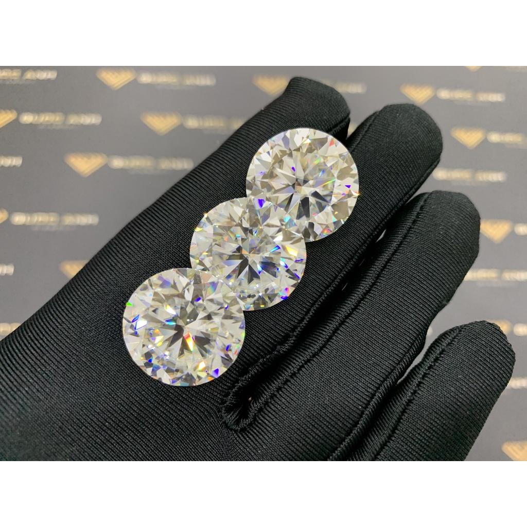 (Size 8 - 14 ly) Kim cương nhân tạo Mỹ Moissanite nước D độ sạch FL, thử bút lên vạch đỏ