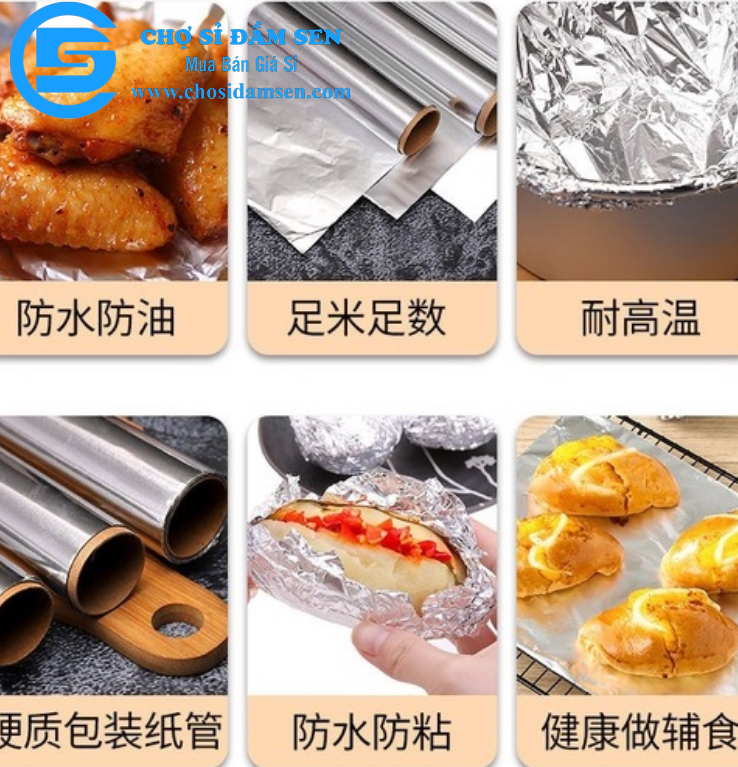 Màng nhôm, Cuộn Giấy Bạc Nướng Đồ Ăn ALUMINIUM