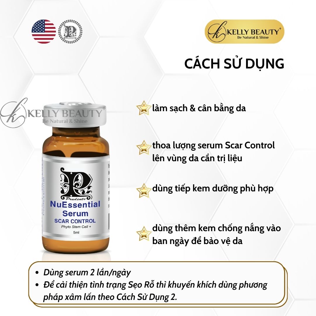 Tế Bào Gốc Mibiti Prudente Scar Control – Làm Đầy Sẹo Lõm, Phục Hồi Da Mỏng Yếu; Trẻ Hóa Da - Kelly Beauty