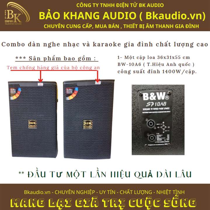 Dàn nghe nhạc và karaoke gia đình chất lượng cao , chống hú , loại bỏ tạp âm . Mang đến cảm hứng cho quý khách khi trải nghiệm sản phẩm. Mã SP : SPCB-04