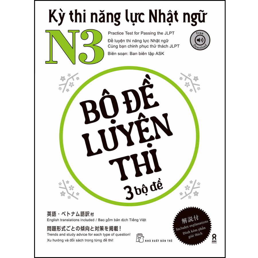 Kỳ thi năng lực Nhật ngữ N3 - Bộ đề luyện thi 3 bộ đề