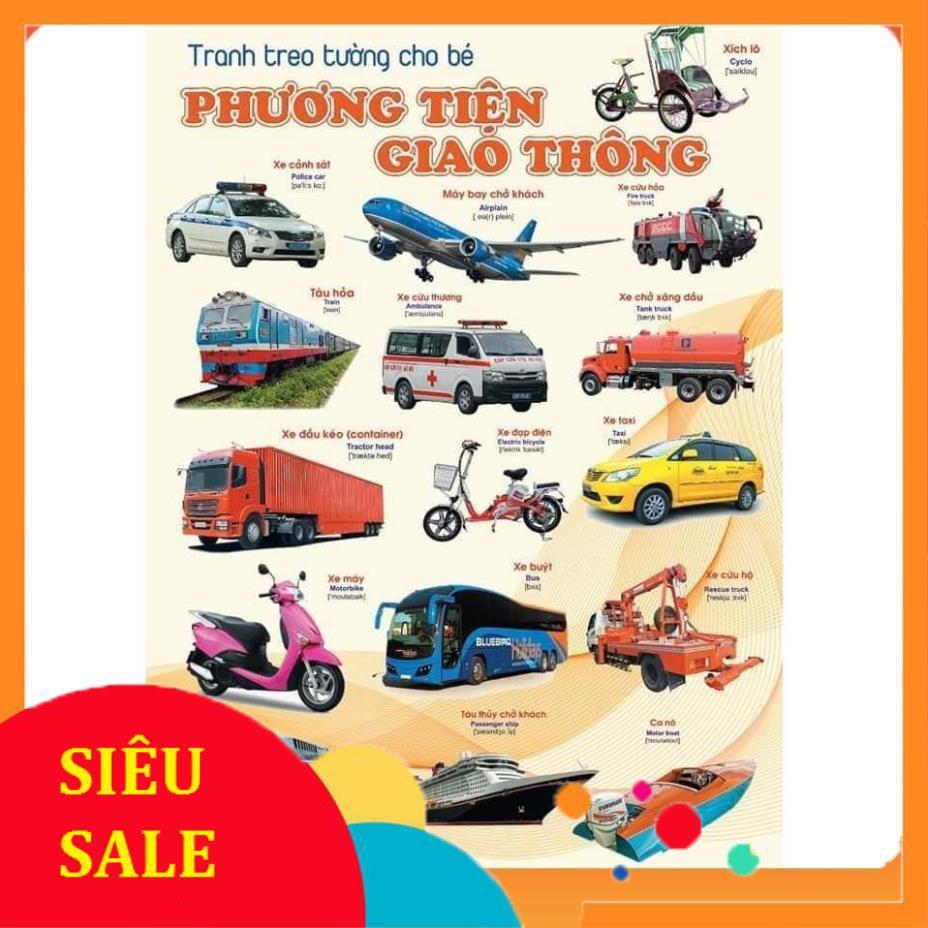 Tranh Treo Tường Song Ngữ 14 Chủ Đề Về Thế Giới Xung Quanh cho bé HK01