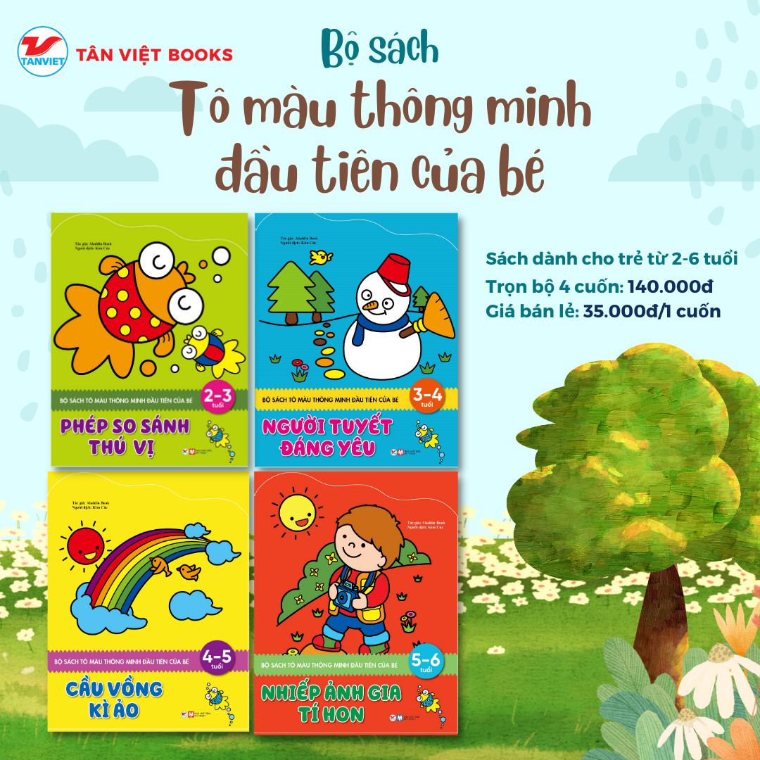 Combo 4 cuốn tô màu thông minh đầu tiên của bé