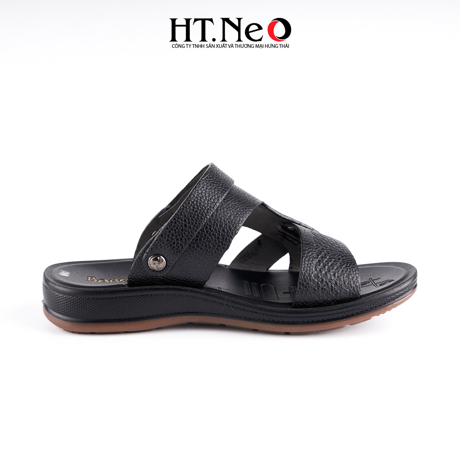 Sandal nam HT.NEO 100% da bò mềm mại, đế cao su nguyên khối, khâu may chân quai siêu chắc chắn SD155