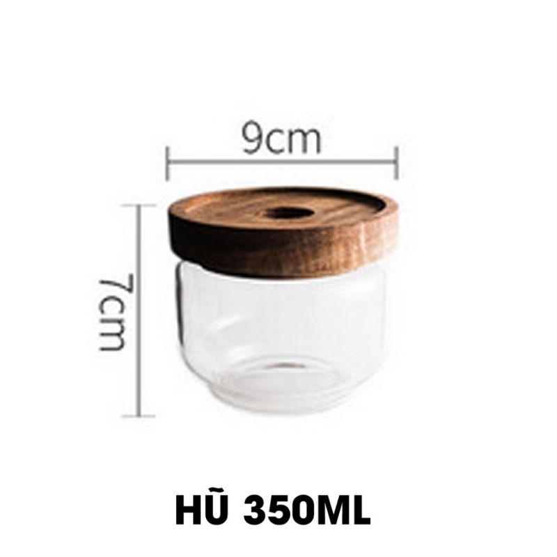 HŨ ĐỰNG THỰC PHẨM THỦY TINH NẮP GỖ