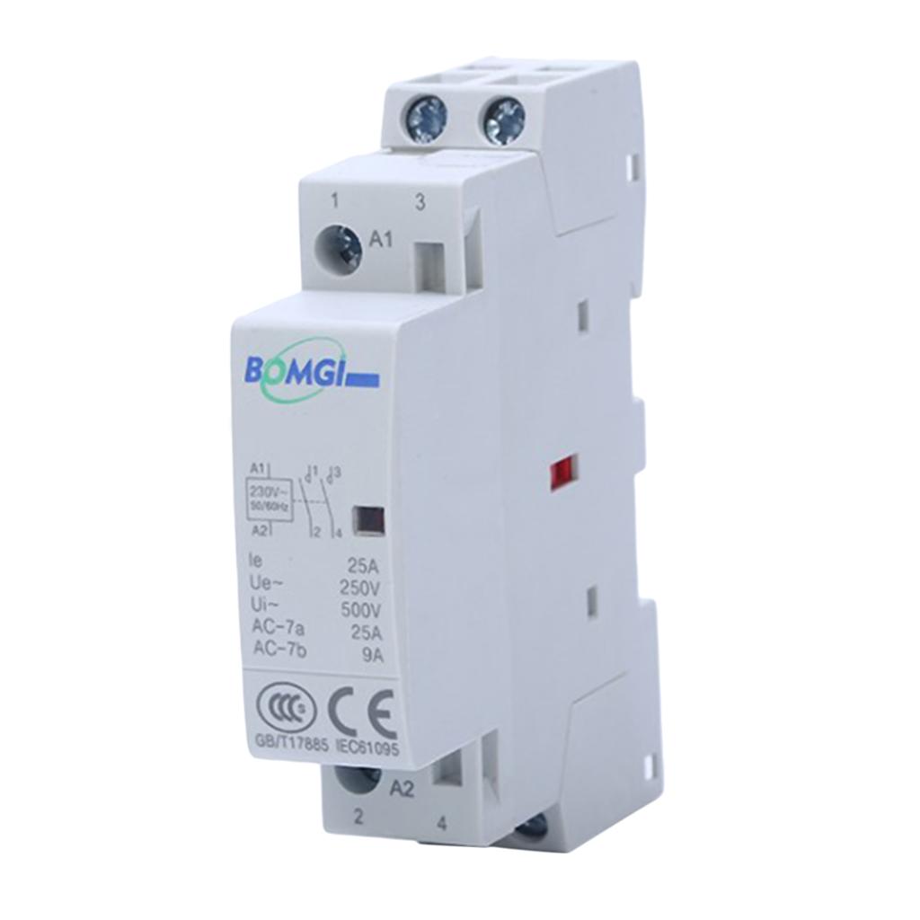AC 230V 25A AC Mô Đun Tiếp Điểm 2 Cực 2 P Hộ Gia Đình Mô Đun Xe Máy Các Tiếp Điểm AC Contactor 2 Bình Thường m