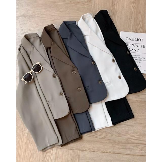 Áo khoác blazer nữ cổ gập dài tay 2 cơi túi 76a38 by germe