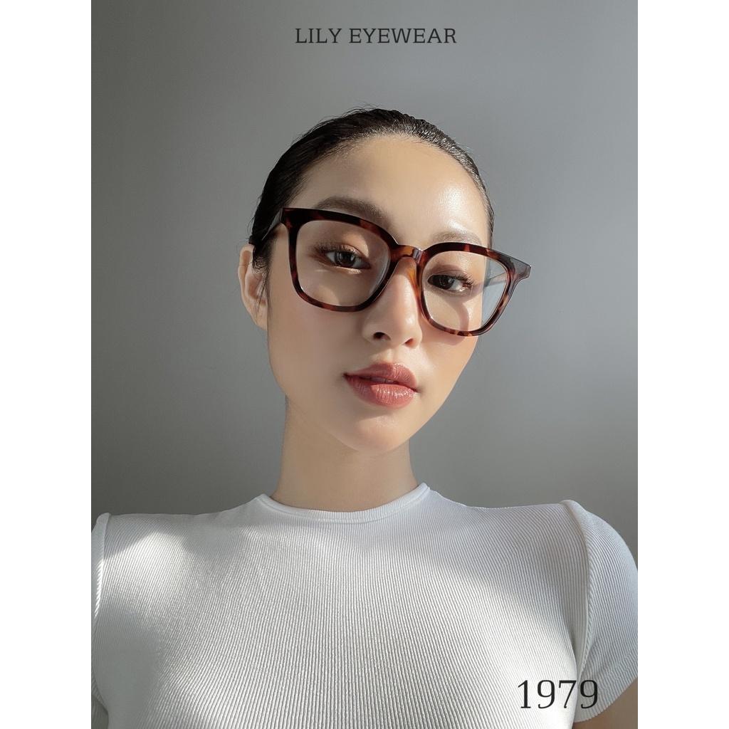 Gọng kính nam nữ LILYEYEWEAR mắt kính vuông to dễ đeo chất liệu dày dặn màu sắc thời trang 1979