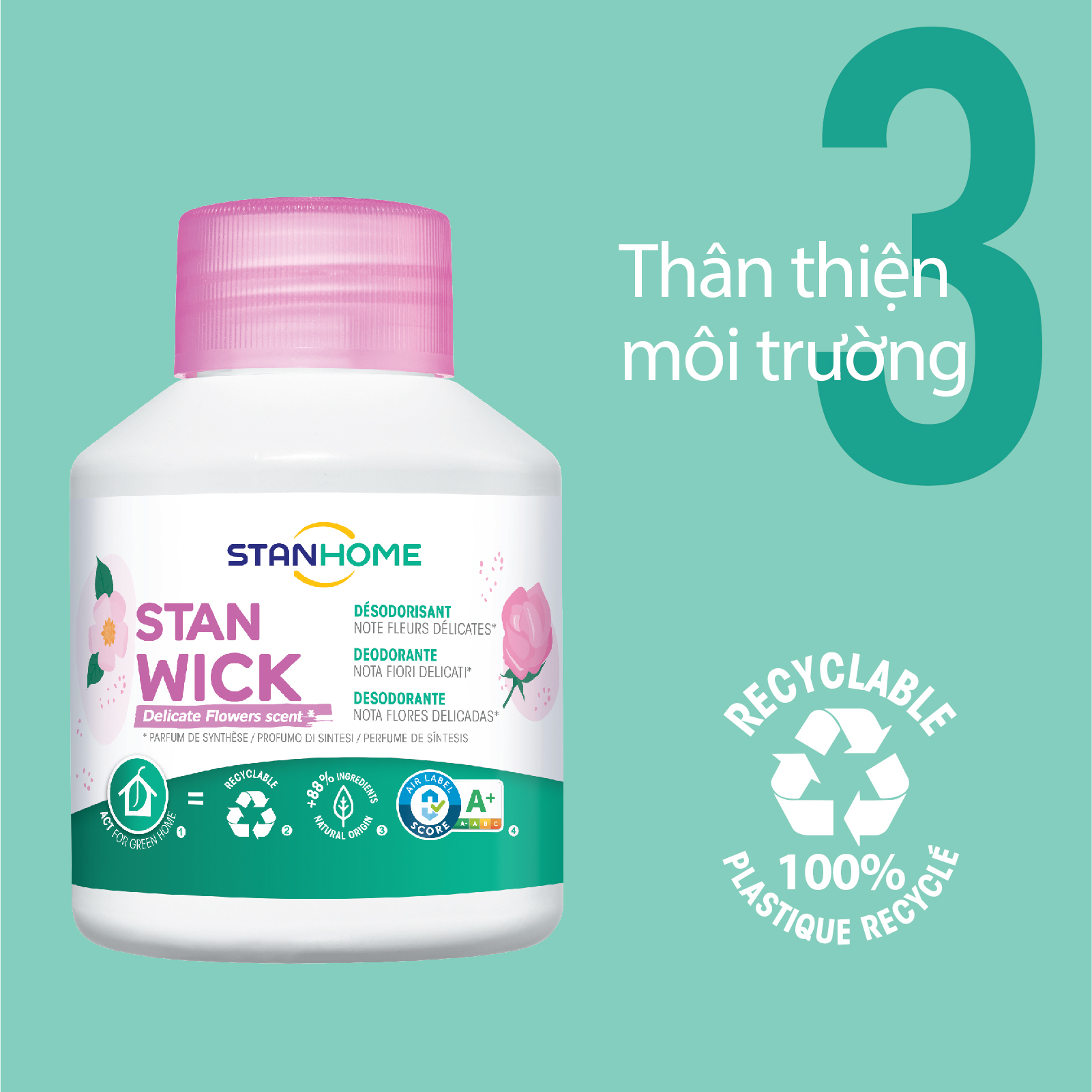 Sáp thơm khử mùi Stanhome Stan wick 250ml