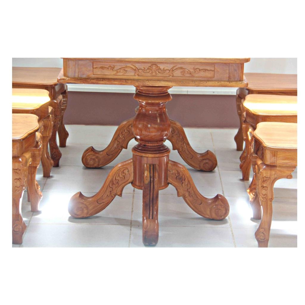 BÀN ĂN GỖ GÕ ĐỎ VUÔNG 6 GHẾ