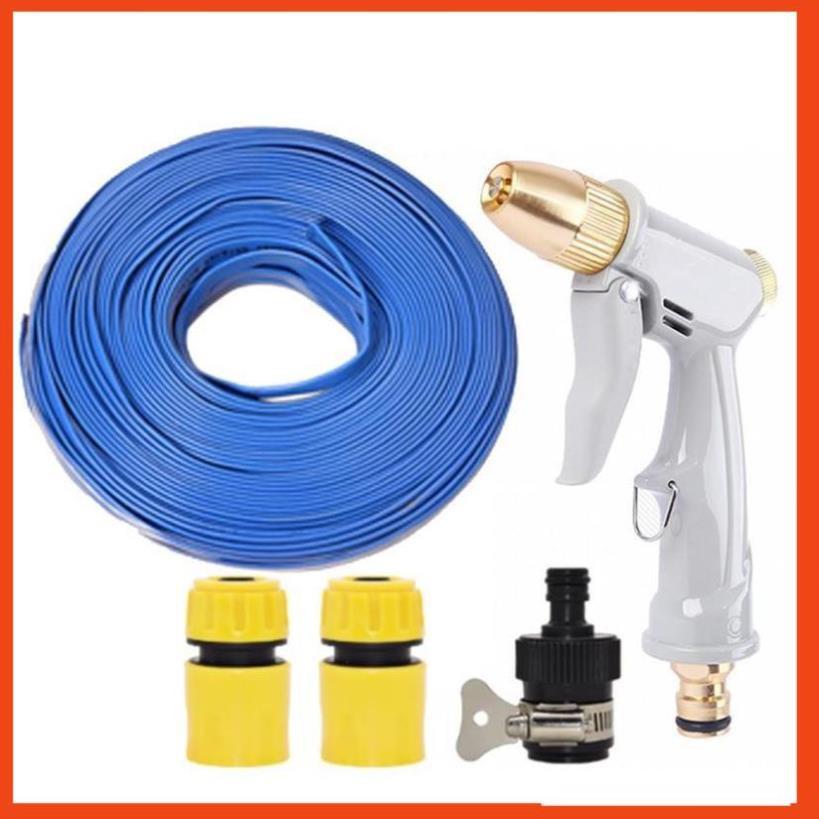Bộ dây vòi xịt nước rửa xe, tưới cây tăng áp 3 lần, loại 7-10m 206846