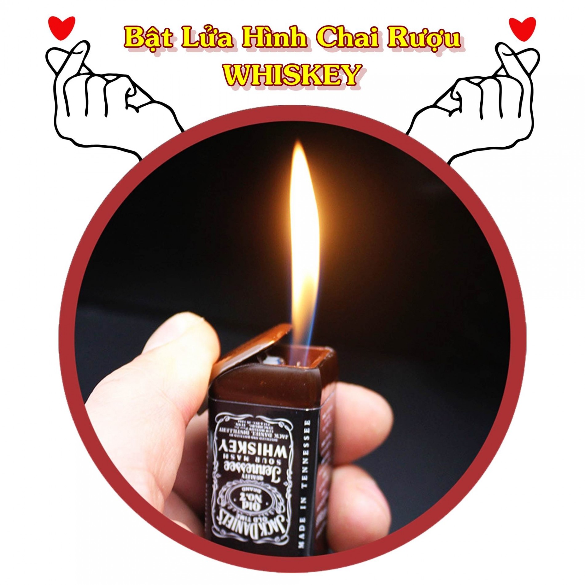 GCRW-BẬT LỬA HÌNH CHAI RƯỢU WHISKEY - -