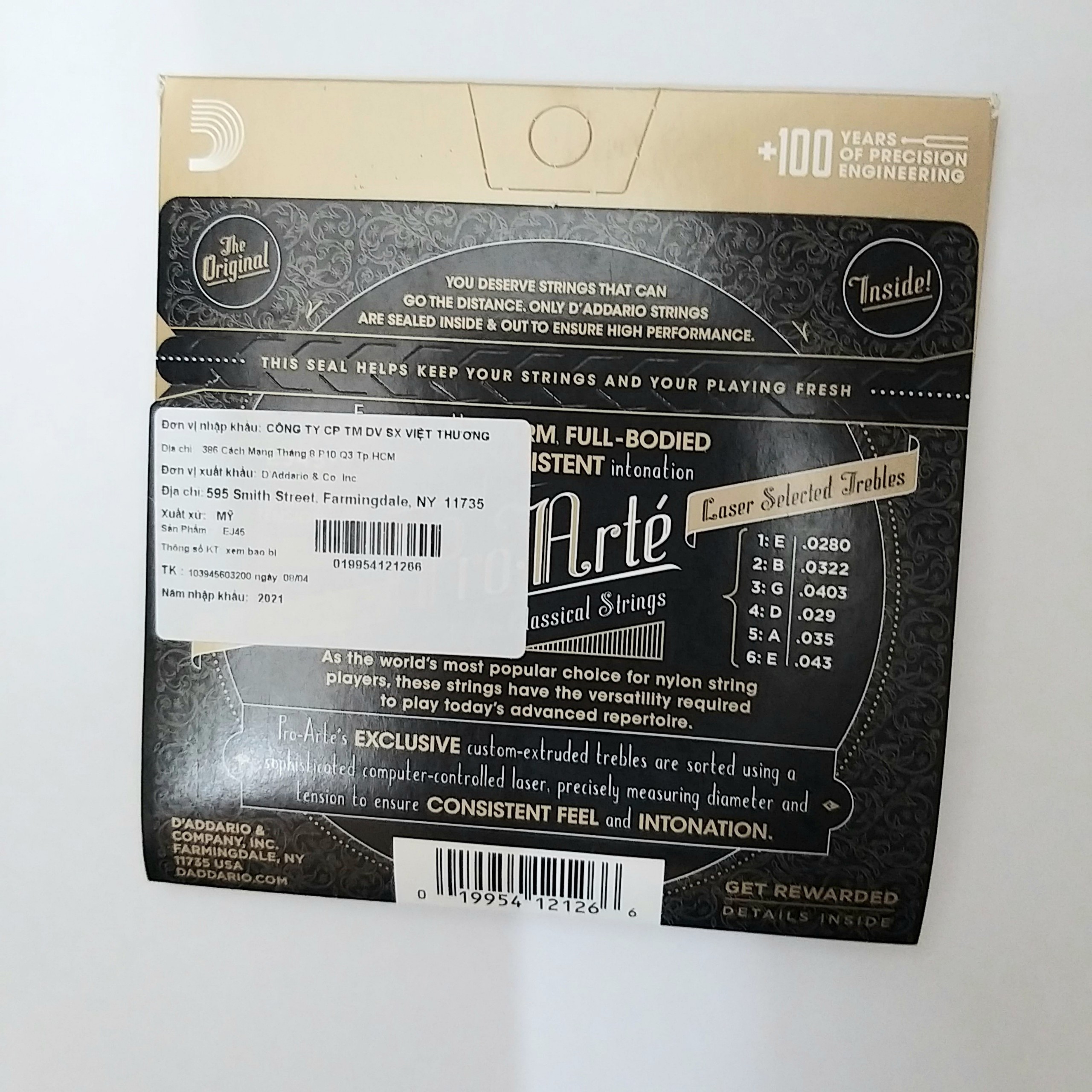 Bộ Dây Đàn Guitar Classic D'Addario EJ45