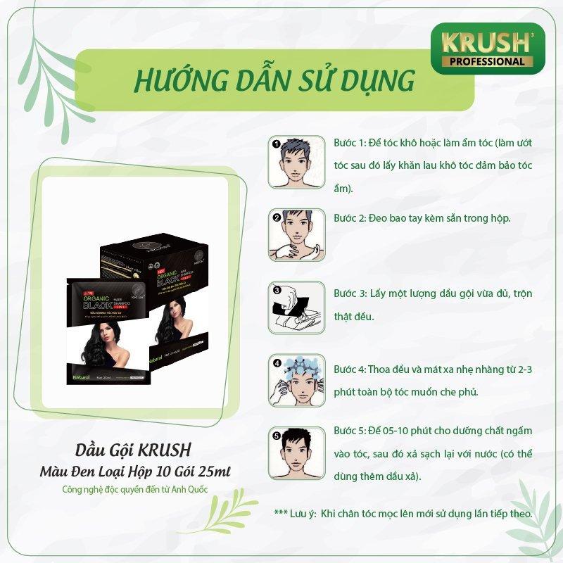 Dầu Gội Nhuộm Tóc Hữu Cơ Thiên Nhiên KRUSH - Màu Đen