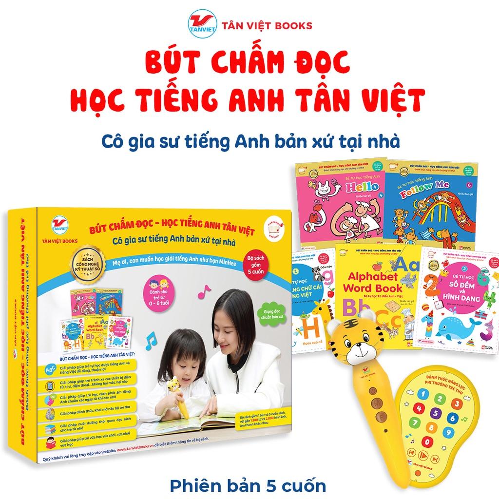 Bộ sách 5 cuốn: Bút chấm đọc - Học tiếng Anh Tân Việt - Bộ sách học tiếng Anh cho trẻ - Tân Việt - Bản Quyền