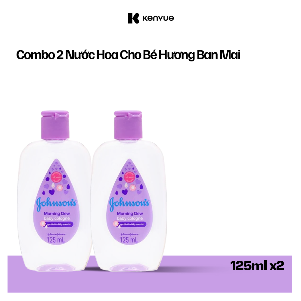 Combo 2 Chai Nước Hoa Cho Bé Johnson's Baby Cologne Hương Ban Mai Morning Dew Baby Cologne 125ml