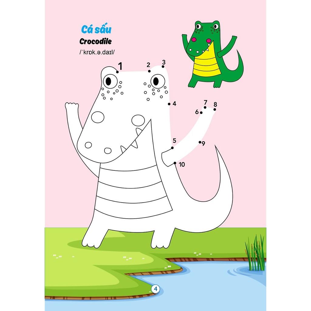 Tô Màu Phát Triển Trí Thông Minh - Tô Màu Song Ngữ Anh - Việt (Túi 8 cuốn, dành cho trẻ 2 - 6 tuổi)