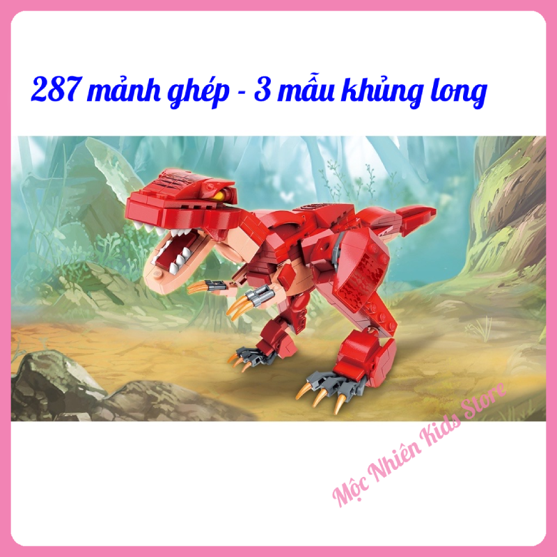 Đồ Chơi Lắp Ráp Kiểu Lego Qman 42106 Khủng Long Biến Đổi (287 Mảnh Ghép) Dành Cho Bé Trai Trên 6 Tuổi