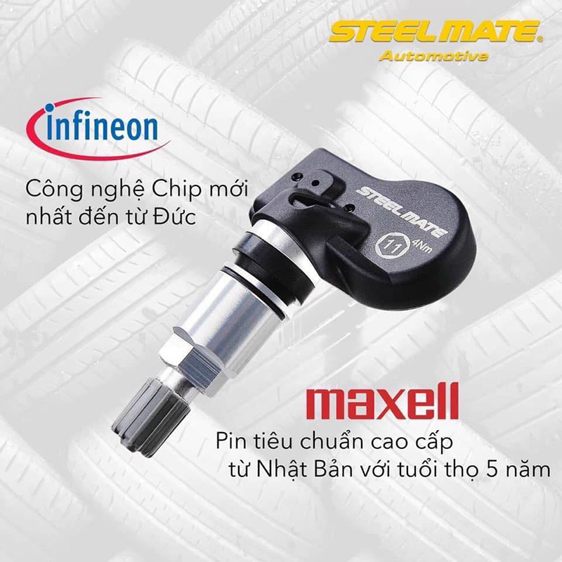 Cảm Biến Áp Suất Lốp STEELMATE MT-30 Chính Hãng Tích Hợp Màn Hình Android , Cảm Biến Áp Suất Lốp Cắm USB Màn Hình Trên Xe Hơi