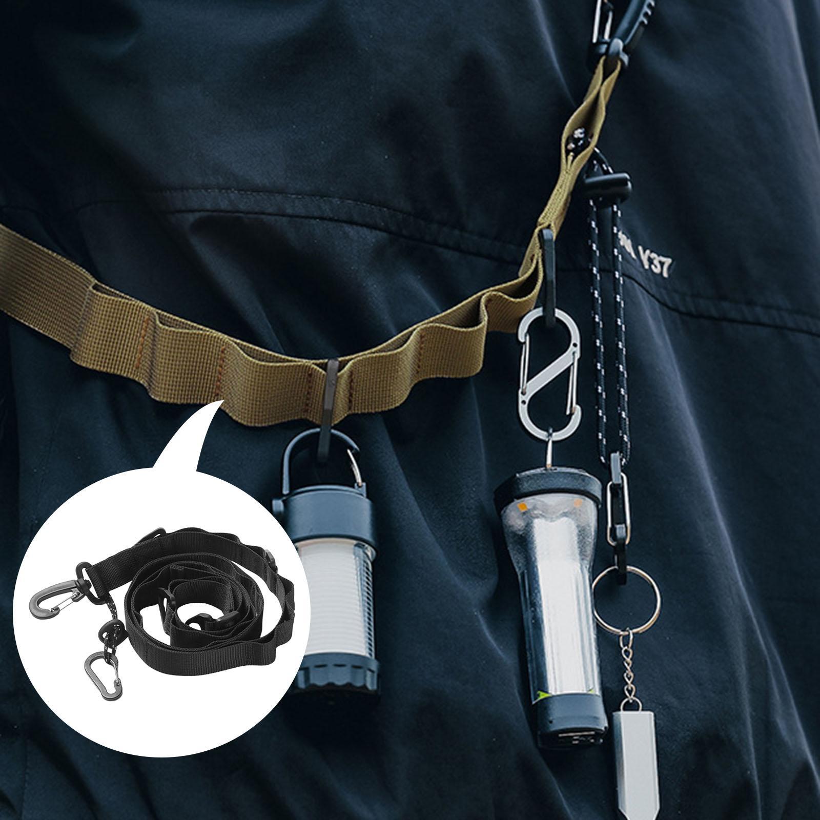 Outdoor Hanging Rope Storage Strap Daisy Chain Rope Camping Lanyard Hanger Black