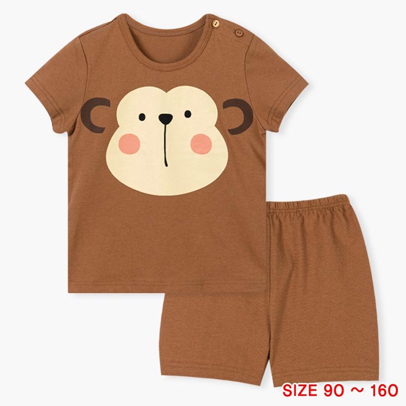 Đồ bộ quần áo thun cotton dành cho bé trai, bé gái mặc nhà mùa hè Unifriend Hàn Quốc U2022-7. Size đại 5, 6, 8, 10 tuổi