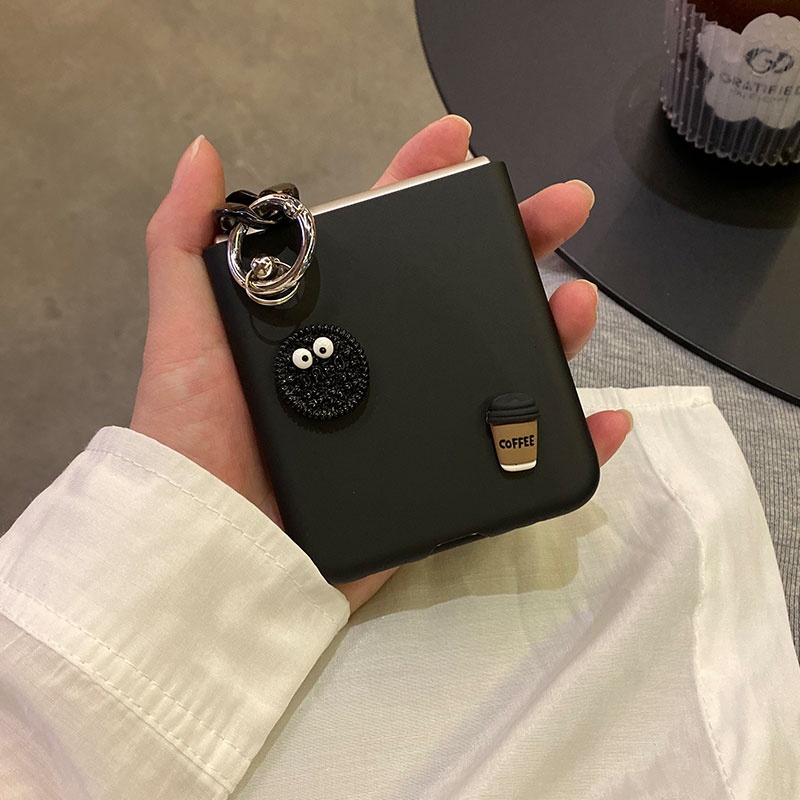Ốp lưng cho samsung Zflip3 - Zflip4 - Z flip 3 - Z flip 4 - Z flip3 - Z flip4 đính charm kèm dây đeo