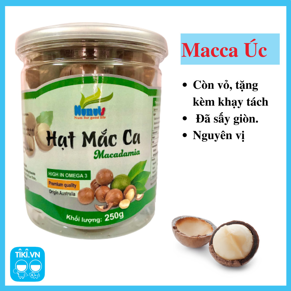 Combo 3 hũ hạt dinh dưỡng Nunuts (hạt hạnh nhân, hạt bí, hạt macca) , đã sấy giòn, ăn liền ( mỗi hũ 250g).