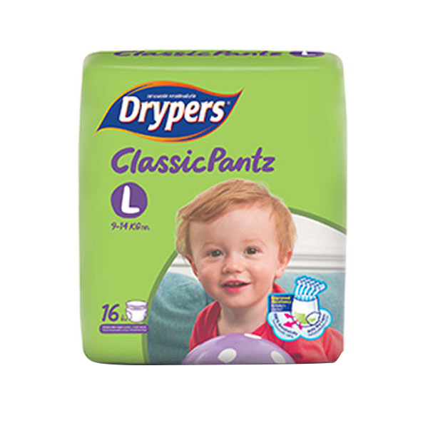 Tã quần trẻ em Drypers Classicpantz L16 miếng (9 - 14kg)