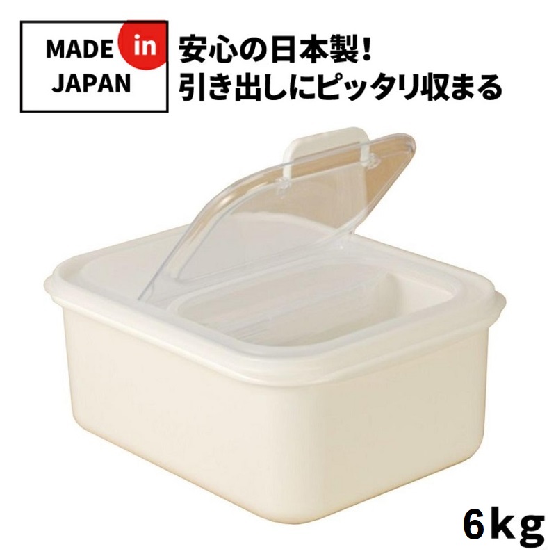 Thùng gạo nắp bật Inomata Kikubari 6kg - Hàng Nội Địa Nhật Bản