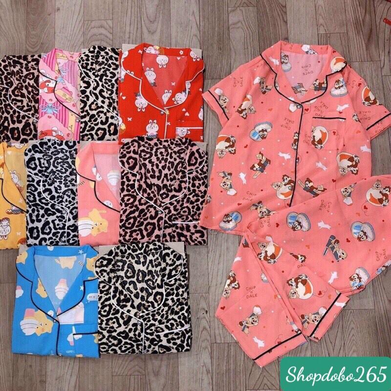 Đồ bộ nữ,đồ ngủ,đồ bộ mặc nhà,đồ bộ pijama vải lụa họa tiết thời trang.