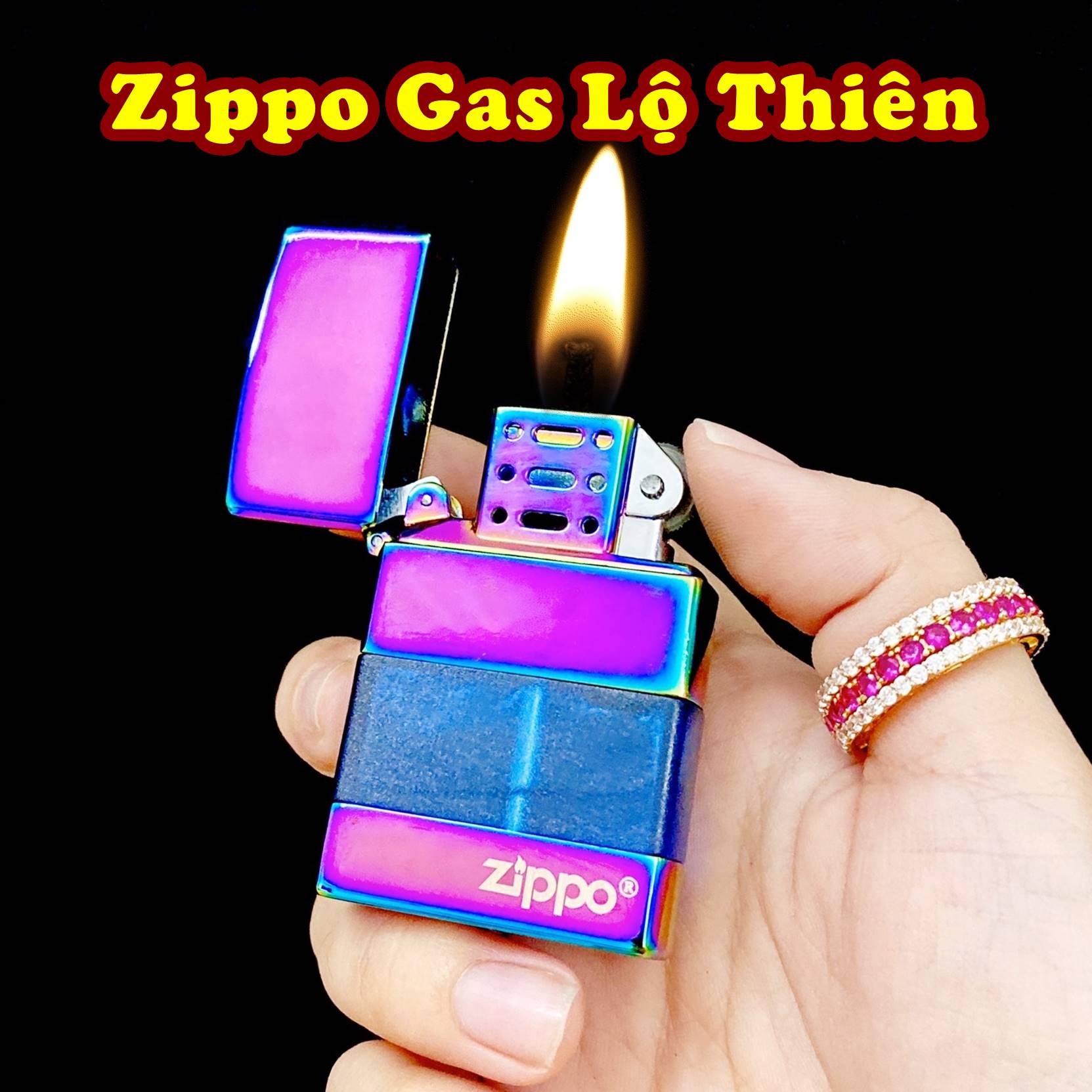 Hột quẹt bật lửa Vzipo gas lộ thiên nhiều màu - (xài gas)