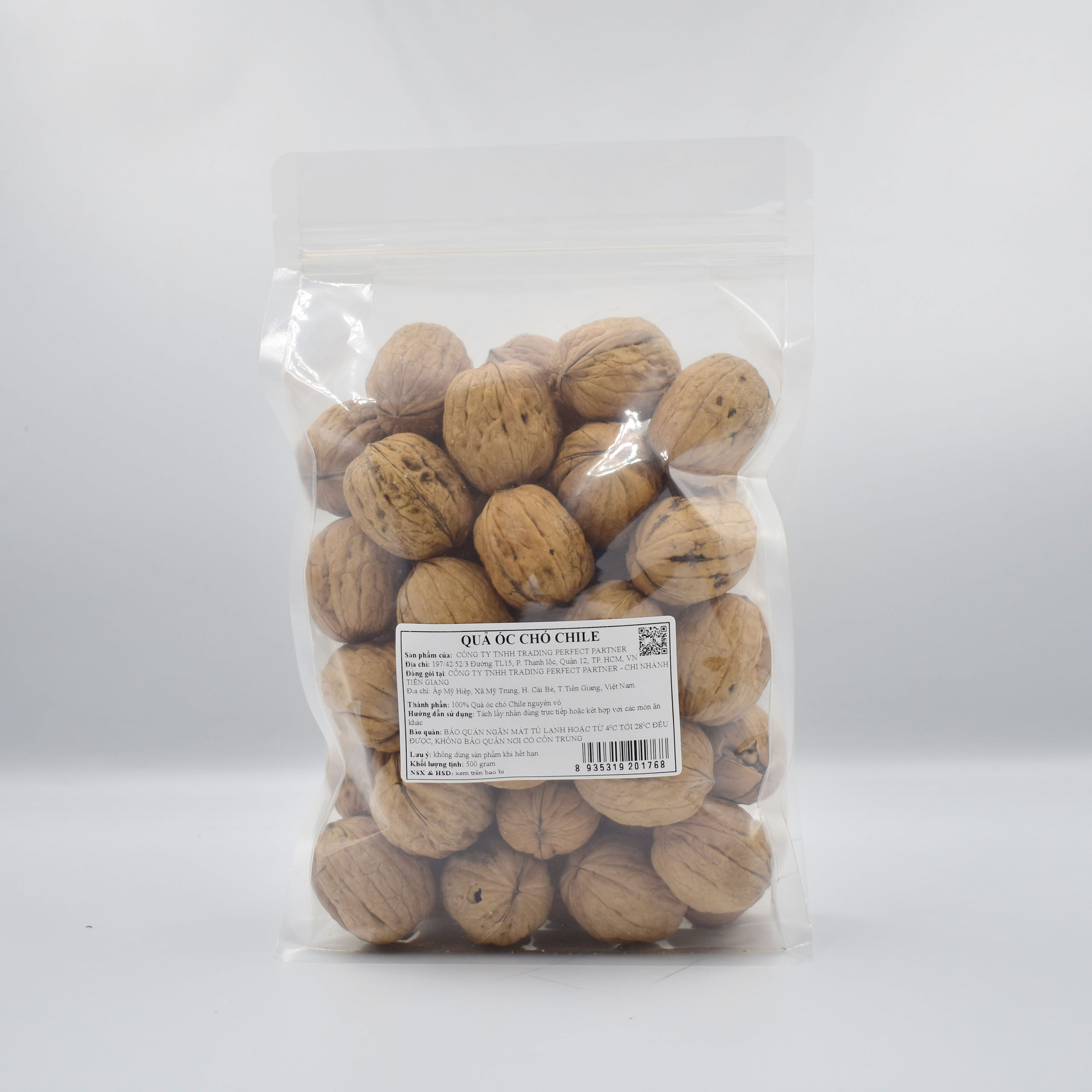 Quả Óc Chó nguyên vỏ Chile SMILENUTS túi 500g - Quả Óc Chó Chandler nhập khẩu - Hàng vỏ mỏng, nhân dày - Tặng kèm dụng cụ tách hạt