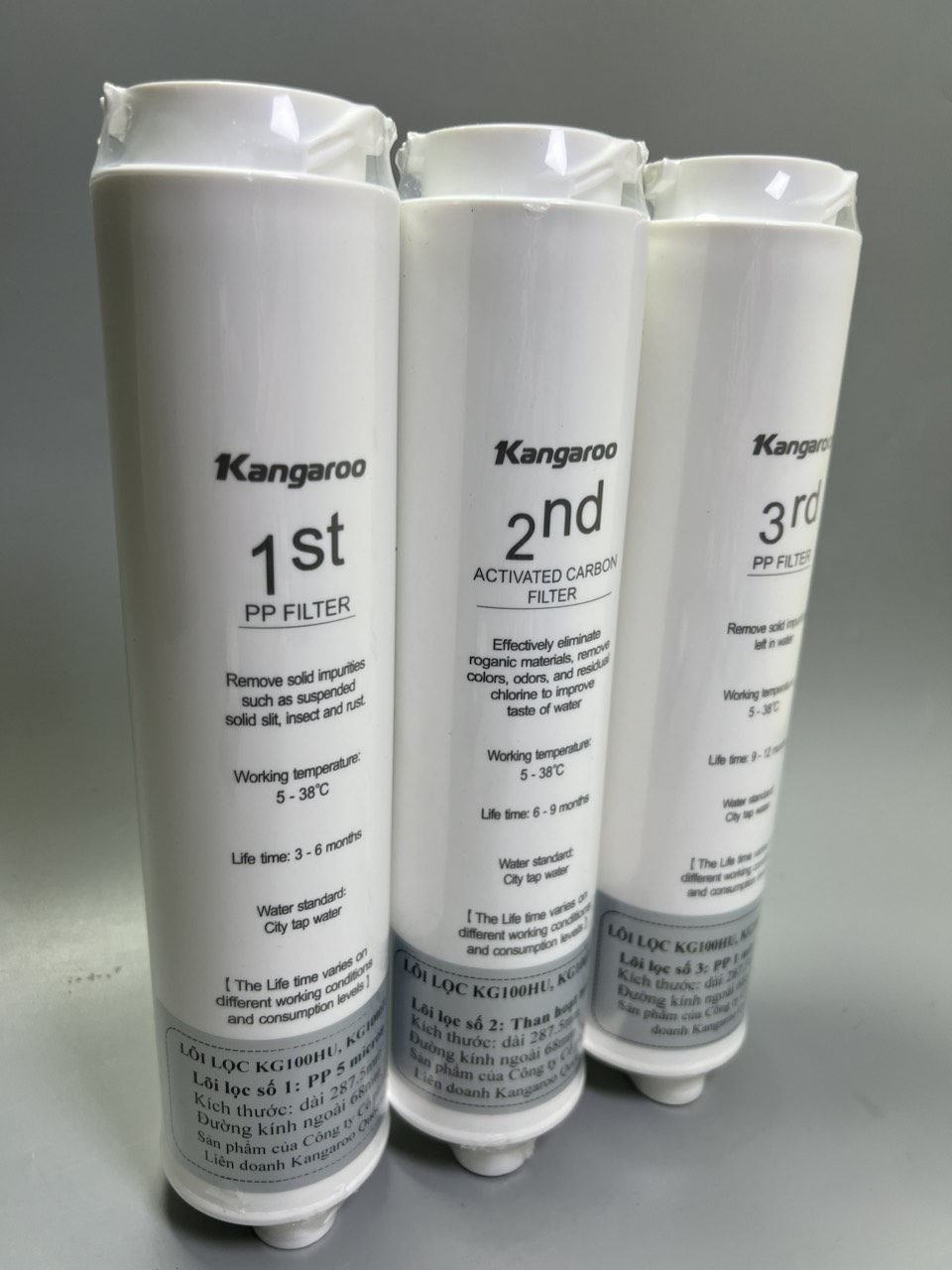 Bộ Lõi lọc 123 KG100HU, KG100HU+ dành cho các máy Kangaroo KG100HU, KG100HU+, KG100MED, KG100EED, KG-Y1MED-  Hàng chính hãng