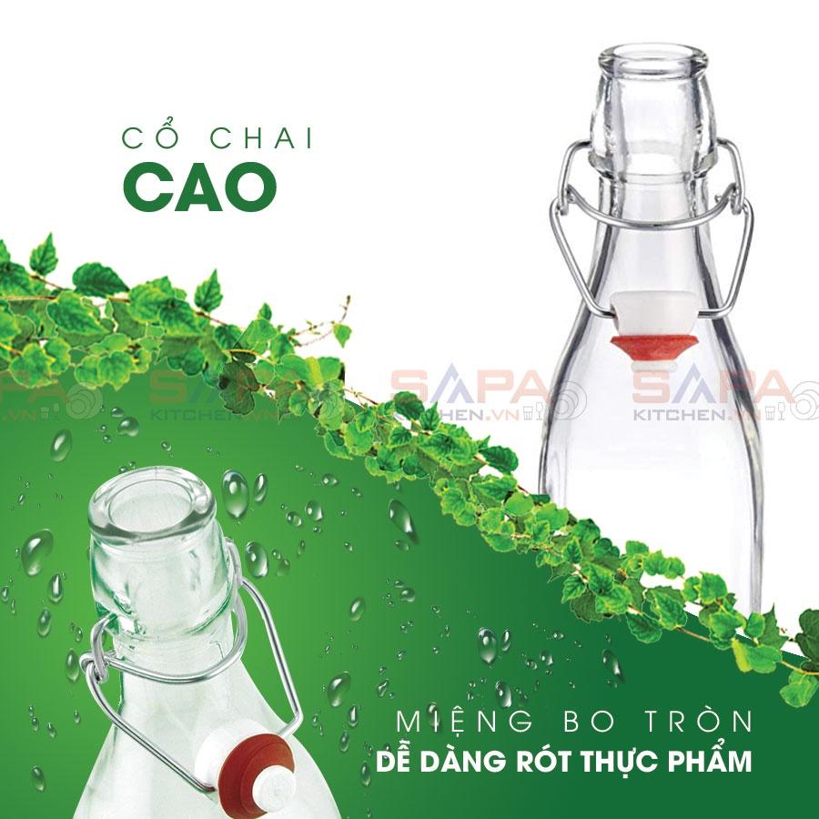 Chai thủy tinh nắp cài Giara 1L (Bormioli Rocco)-Hàng nhập khẩu