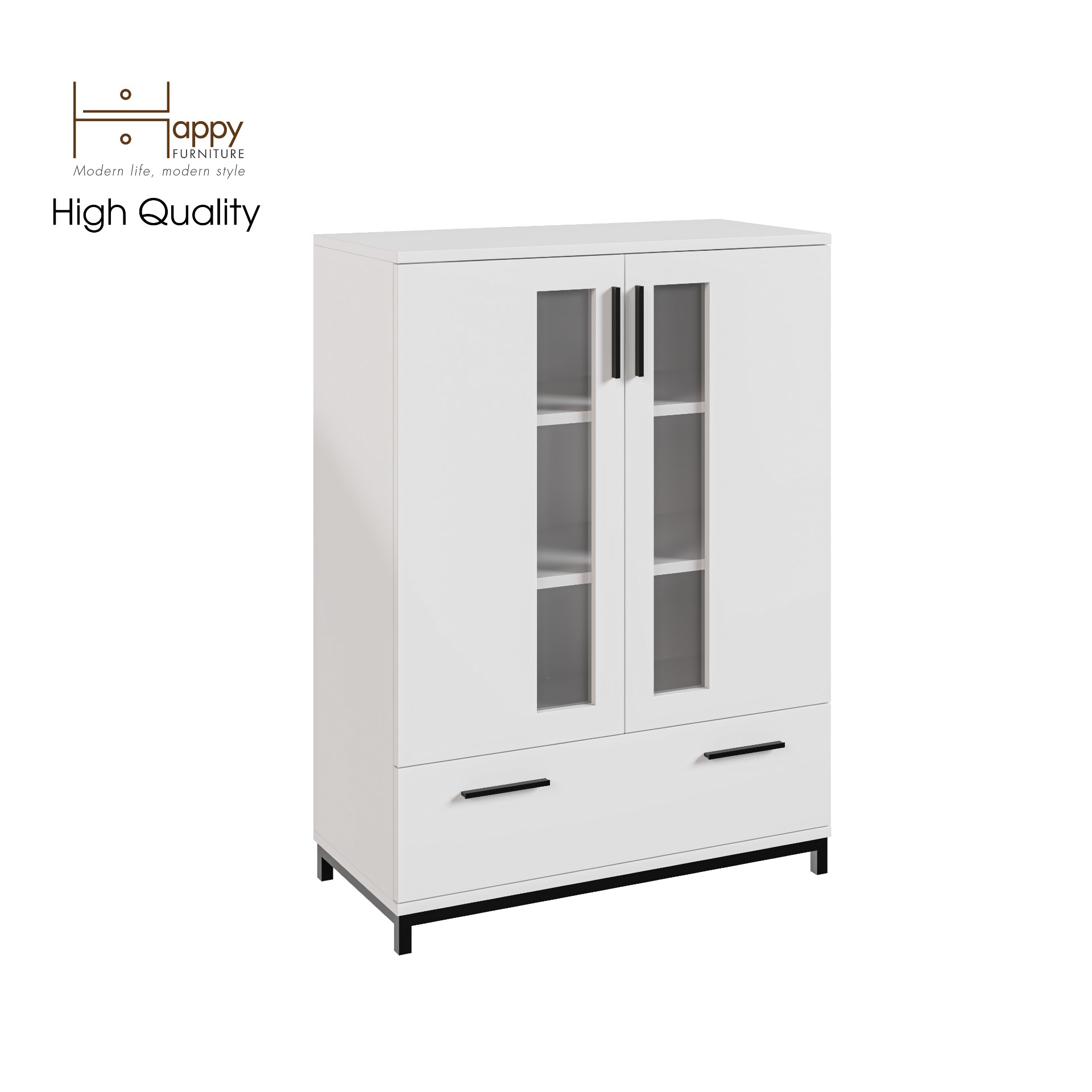 [Happy Home Furniture] LOUIS , Tủ lưu trữ - chân sắt , 76cm x 36cm x 104cm ( DxRxC), TCM_028