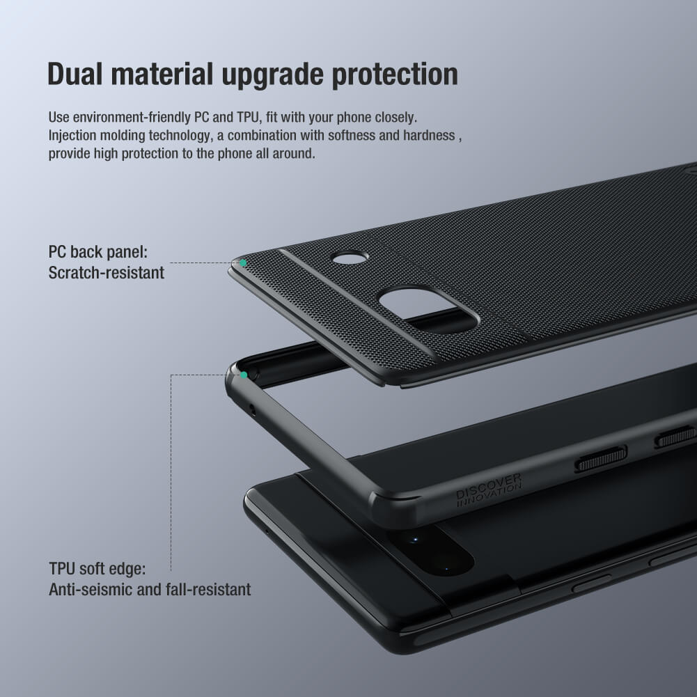 Ốp lưng dành cho Pixel 7A cao cấp Nillkin Frosted Shield Pro - Hàng nhập khẩu
