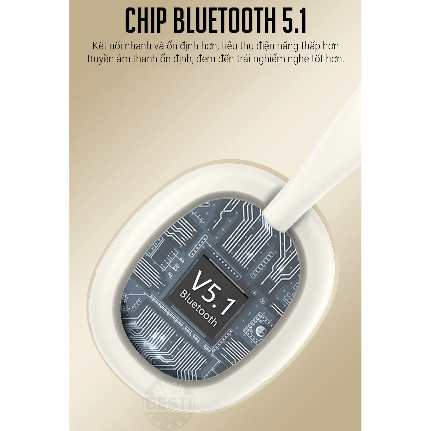 Tai Nghe Bluetooth Chụp Tai , Headphone Không Dây Bluetooth Có Mic Đàm Thoại Tiện Lợi, Pin Cực Khỏe Bluetooth 5.1 Cao Cấp - Hàng Chính Hãng Besti