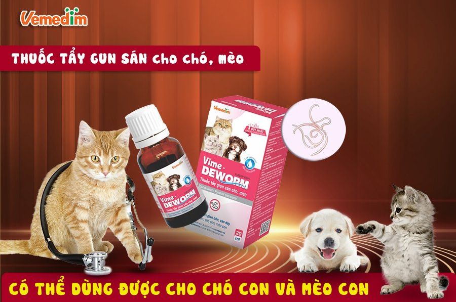 Xổ Giun Vime Deworm cho Chó Mèo Dạng Nước Vemedim