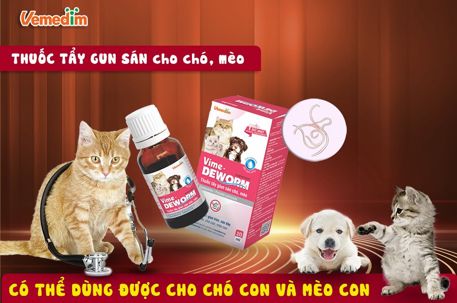 [20ml] Xổ Giun Vime Deworm cho Chó Mèo Dạng Nước Vemedim