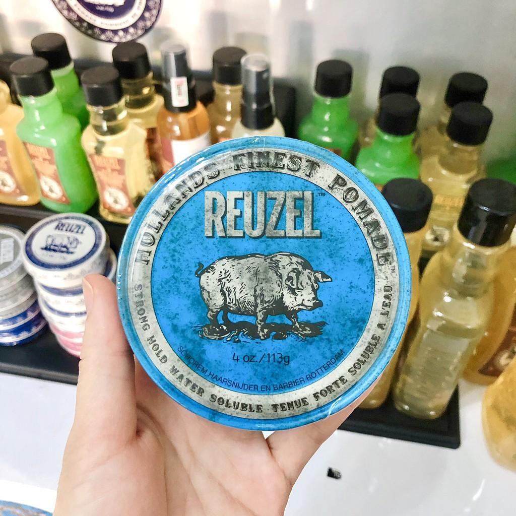 Sáp Reuzel Strong Hold water Soluble blue cứng bóng USA