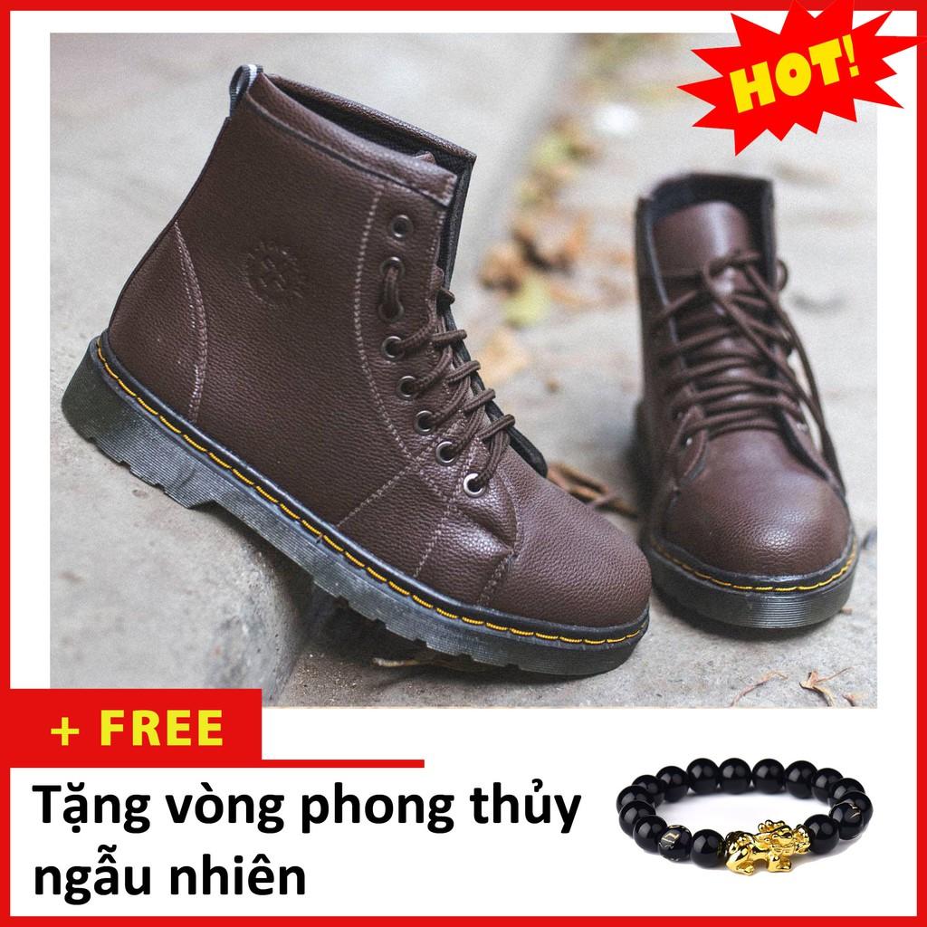 Giày Boot Nam Cao Cổ Khâu Đế Màu Nâu Cực Chất - M91