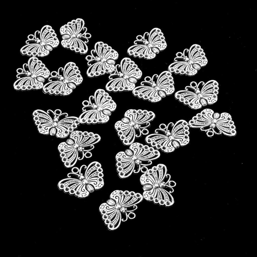 20 Pieces Alloy Butterfly Charms Pendant For Jewelry Making Accessories DIY