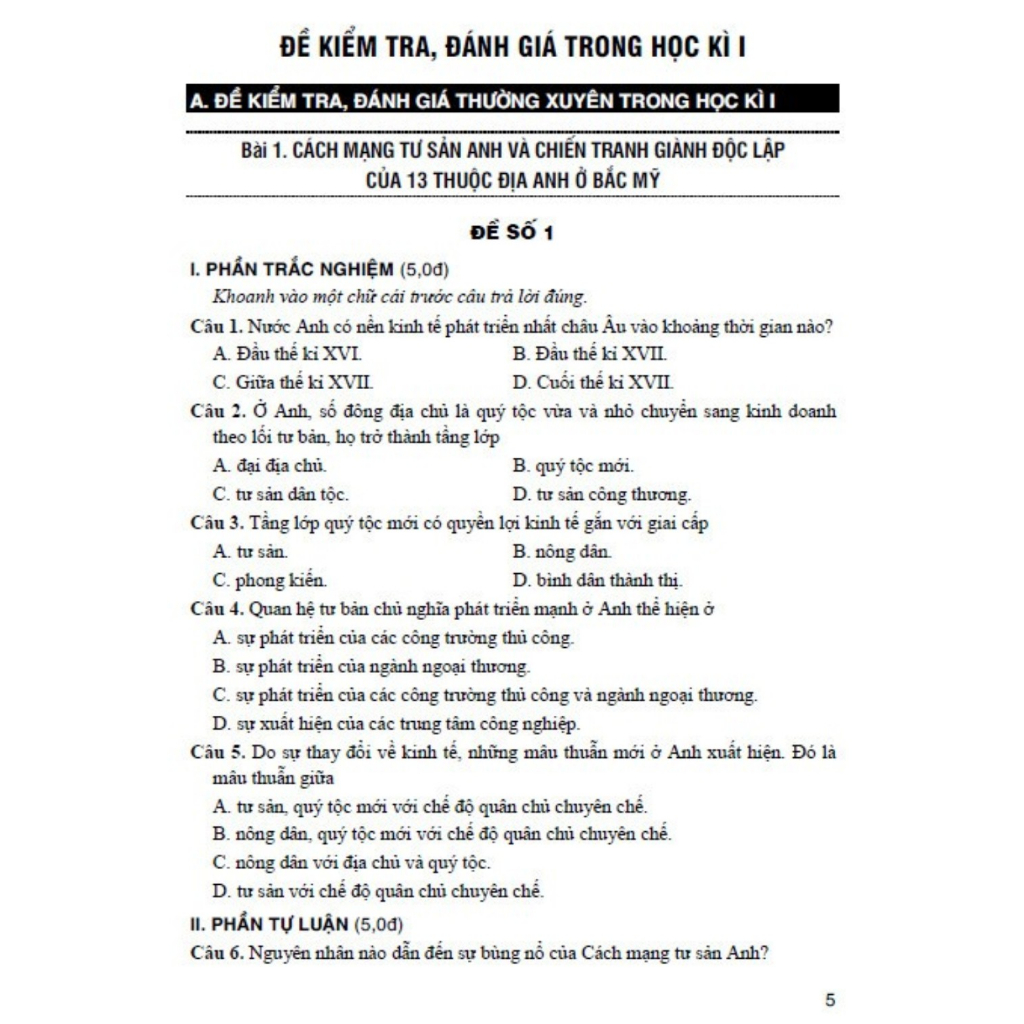Sách - Đề kiểm tra đánh giá lịch sử 8 - HA