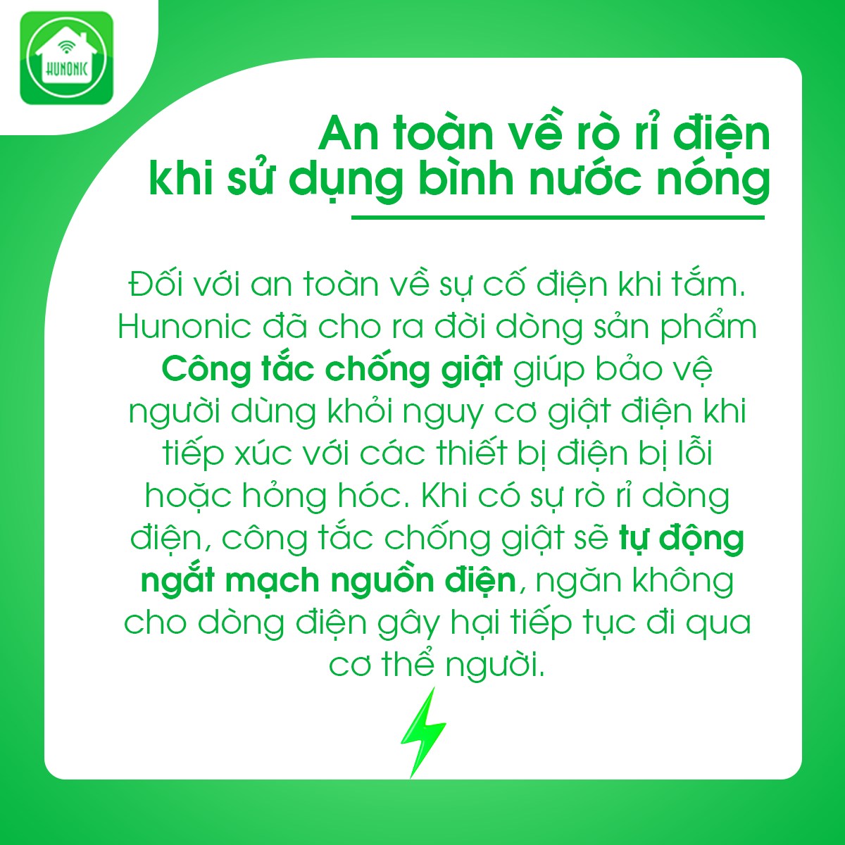 Công Tắc Chống Giật Bình Nóng Lạnh Thông Minh HUNONIC LUXYRY Hình Chữ Nhật VIền Vàng