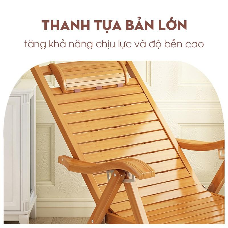 Ghế tựa lưng thư giãn gia đình ,Ghế gấp ngoài trời ban công tiếp khách chất liệu gỗ tre thân thiện với môi trường